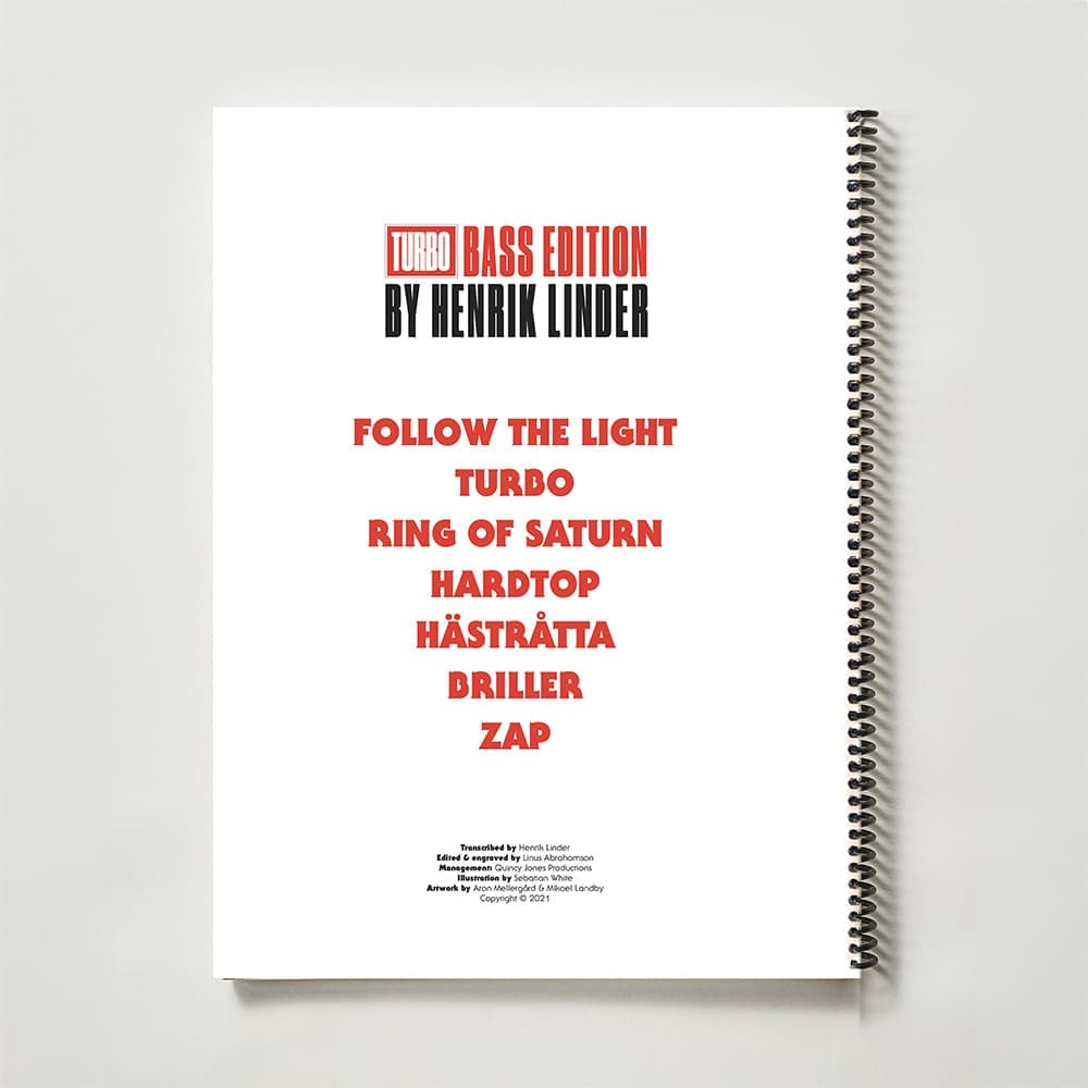 Sheet music - Turbo Bass edition : back