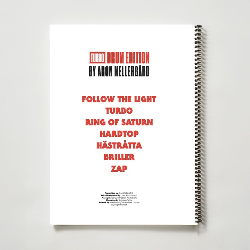 Sheet music - Turbo Drum edition : Back